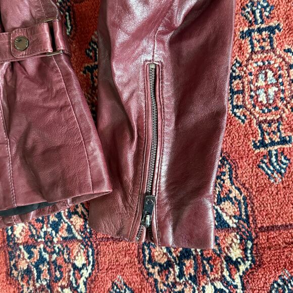 Bod & Christensen S Burgundy Butter Soft Leather Moto Style Jacket AMAZING - Picture 5 of 12